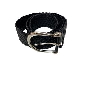 Michael Kors Braided Leather Belt - Women's 43" Black